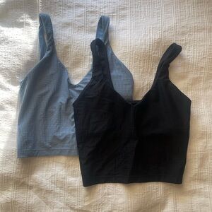 2 Lululemon Scoop Neck Yoga Tank Tops *Grid Texture